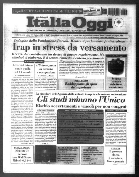 Italia oggi : quotidiano di economia finanza e politica